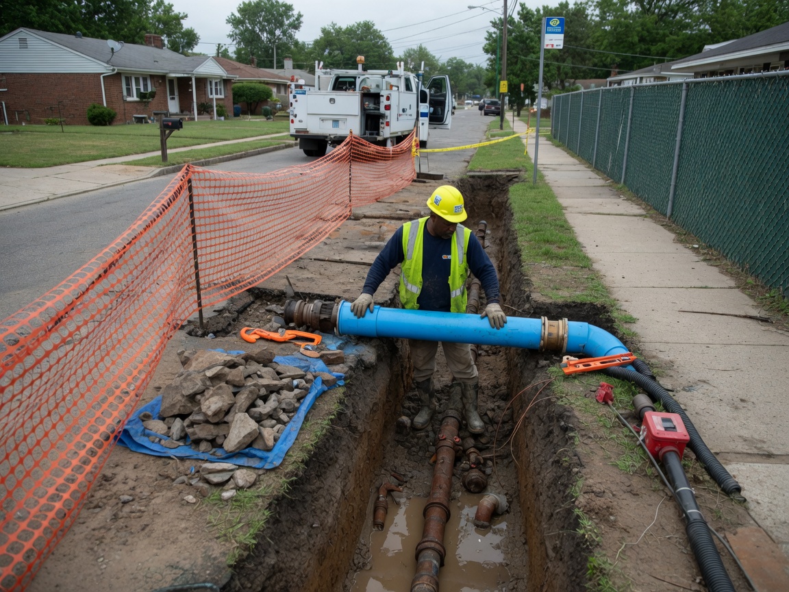 Water Line Repair in East Garden City